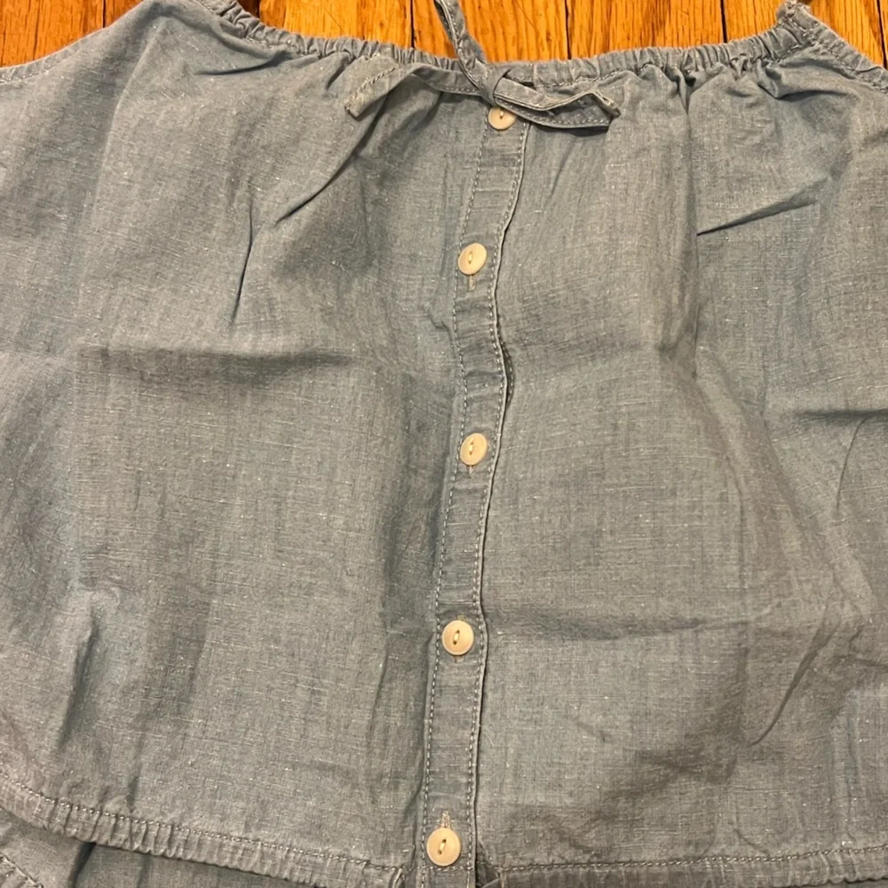 Madewell Chambray Meriden Top in Vineshire Wash Blue Size - Picture 3 of 15